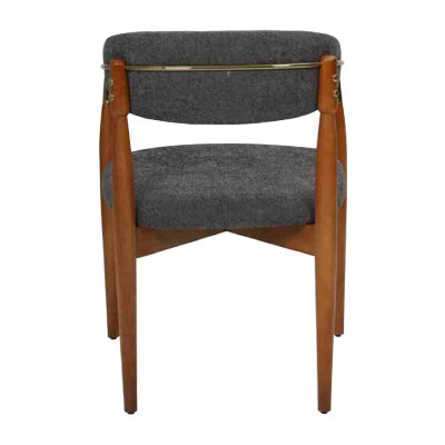 Silla de comedor gris 2 sillas con reposabrazos Tapizado Mobiliario de lujo Muebles
