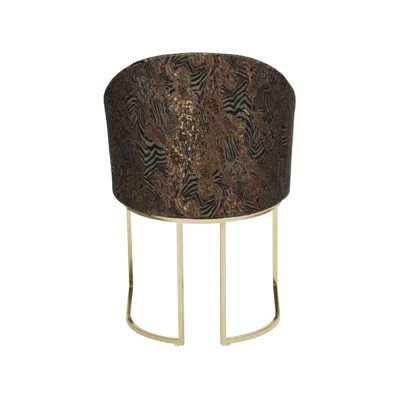 Silla redonda de acero inoxidable para el comedor, sillas de sala de estar de lujo con asientos tapizados.