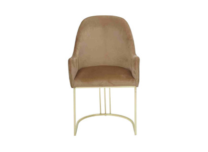 Silla de acero inoxidable dorado moderna, tapizada, de diseñador, de una sola plaza, 1x con respaldo.
