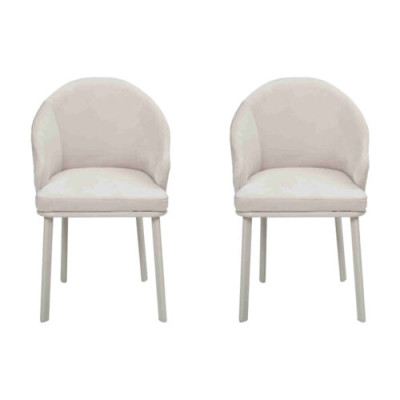 Comedor moderno Blanco 2 sillas Diseñador Cocina Mobiliario de asiento tapizado