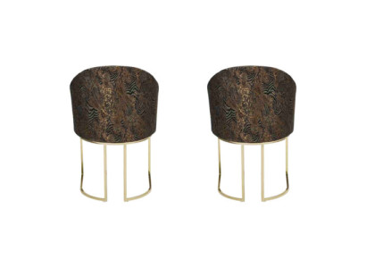 Sillas de comedor Sala de estar de lujo Multicolor 2 sillas Metal Moderno nuevo