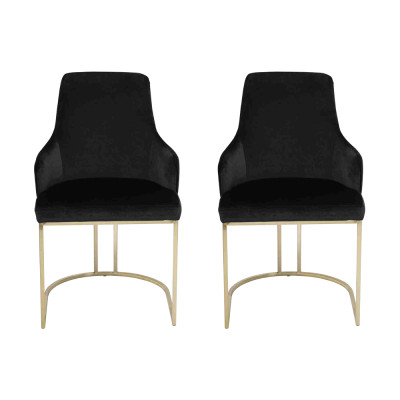 Sillas de acero inoxidable negro 2x Sillas de comedor Asientos de lujo Muebles juego de 2