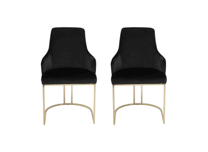 Sillas de acero inoxidable negro 2x Sillas de comedor Asientos de lujo Muebles juego de 2