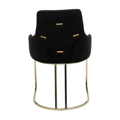 Sillas de acero inoxidable negro 2x Sillas de comedor Asientos de lujo Muebles juego de 2