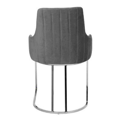 Dos sillas de comedor grises acolchadas. Juego de lujo de dos sillas de comedor.