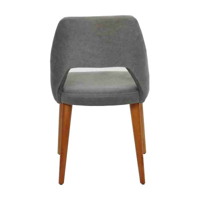 Sillas de comedor exclusivas en color gris-marrón. Sillas de madera de lujo tapizadas.