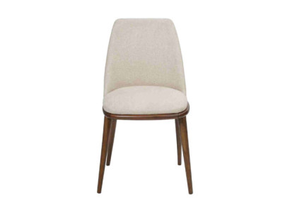 Dos sillas de comedor blancas. Mobiliario lujoso de comedor. Muebles de diseñador.
