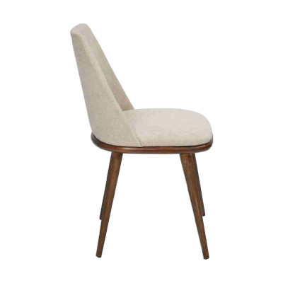 Dos sillas de comedor blancas. Mobiliario lujoso de comedor. Muebles de diseñador.