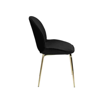 Grupo de sillas negras 2x silla tapiz textil de acero inoxidable.
