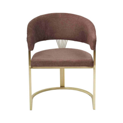 Moderna silla de comedor de diseñador lujo elementos de acero inoxidable textil nuevo.