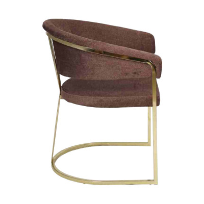 Moderna silla de comedor de diseñador lujo elementos de acero inoxidable textil nuevo.