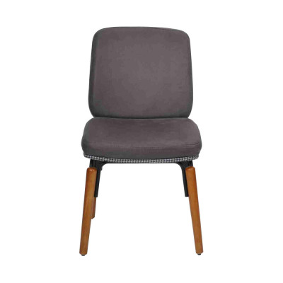 Silla de comedor gris Silla de madera moderna Asiento tapizado de diseñador Muebles