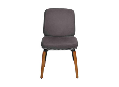 Silla de comedor gris Silla de madera moderna Asiento tapizado de diseñador Muebles