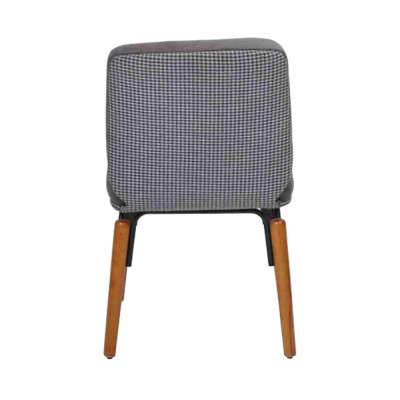 Silla de comedor gris Silla de madera moderna Asiento tapizado de diseñador Muebles