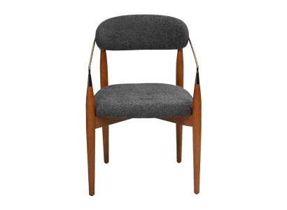 Silla de comedor gris con brazos acolchada muebles de lujo