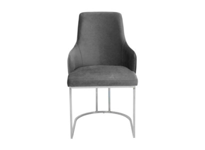 Silla acolchada de metal gris lujosa para el comedor sillas de cocina muebles