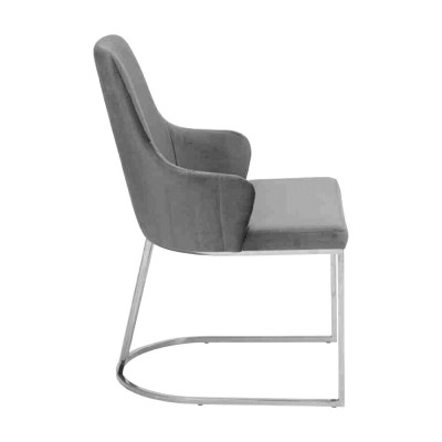 Silla acolchada de metal gris lujosa para el comedor sillas de cocina muebles