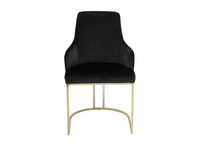 Moderna silla textil negra de comedor de metal para una persona, mueble de diseño.