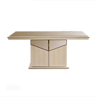 Mueble de TV, soporte de pared, mesa de centro, mueble de TV bajo de 3 piezas dorado beige