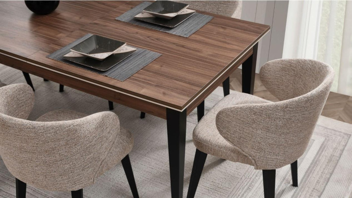 Esquina para comer Grupo de comedor Comedor Mesa de comedor Sillas Aparador Set de 8 piezas Marrón