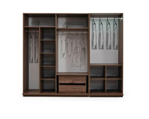 Armario ropero de dormitorio de madera beige moderno grande