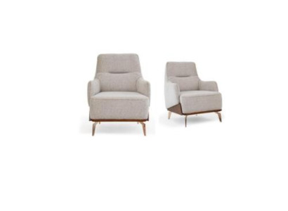 Sillón orejero sillón de tela color beige de una plaza para sala de estar