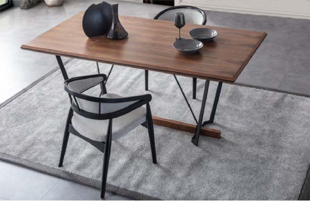 Grupo de comedor, conjunto de mesa de comedor de 2 piezas, aparador, mesa de comedor marrón de madera.