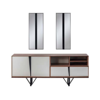 Armario aparador cómoda aparador beige de madera comedor.