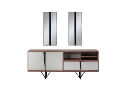 Armario aparador cómoda aparador beige de madera comedor.