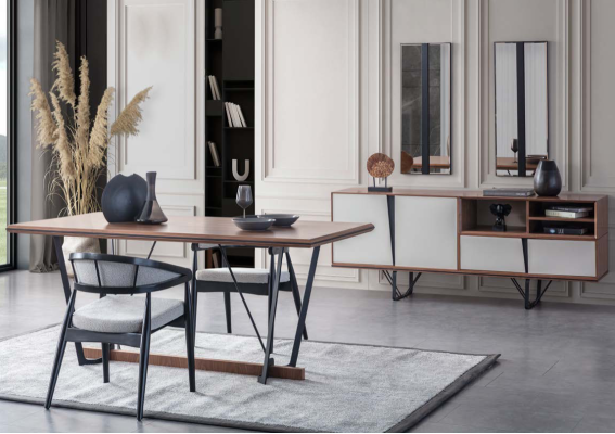 Armario aparador cómoda aparador beige de madera comedor.