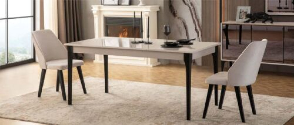 Mesa de comedor Mesa Comedor Muebles comedor Rincón comedor Madera Blanco