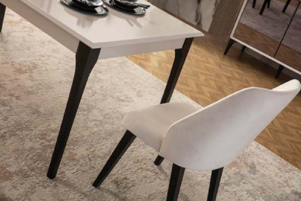 Mesa de comedor Mesa Comedor Muebles comedor Rincón comedor Madera Blanco