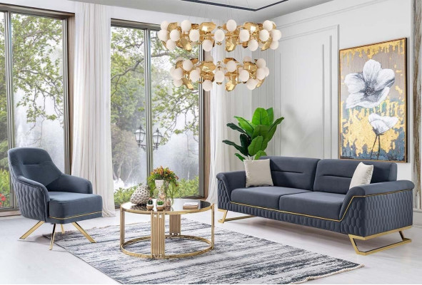 Sofá de esquina de diseñador de lujo para sala de estar azul, moderno sillón.