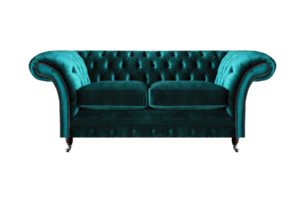 Diseño Chesterfield Sofá verde Sofá de dos plazas Mobiliario Tapizado