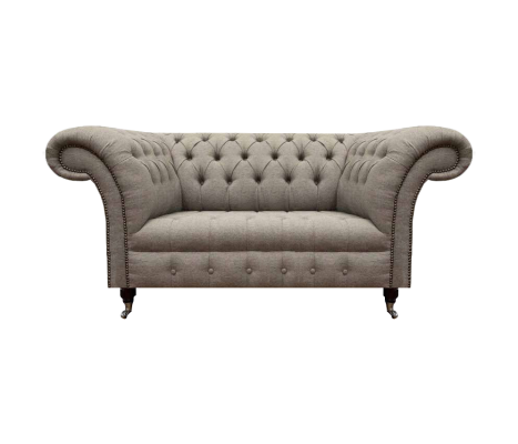 Sofá Chesterfield de lujo de dos plazas para sala de estar en textil