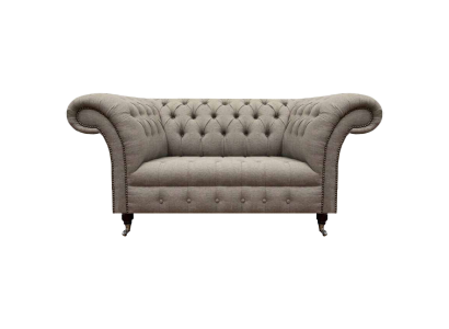 Sofá Chesterfield de lujo de dos plazas para sala de estar en textil
