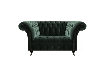 Lujo Negro Sofá de dos plazas para el salón, sofá tapizado Chesterfield nuevo.