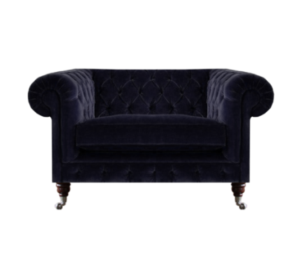 Sillón de sala tapizado asiento lujo textil Chesterfield nuevo mobiliario