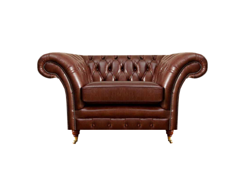 Sillón del salón Marrón Chesterfield Mobiliario Sofá Asiento acolchado Nuevo