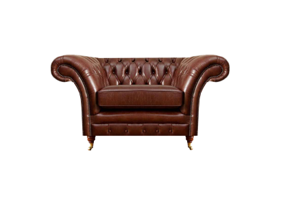 Sillón del salón Marrón Chesterfield Mobiliario Sofá Asiento acolchado Nuevo