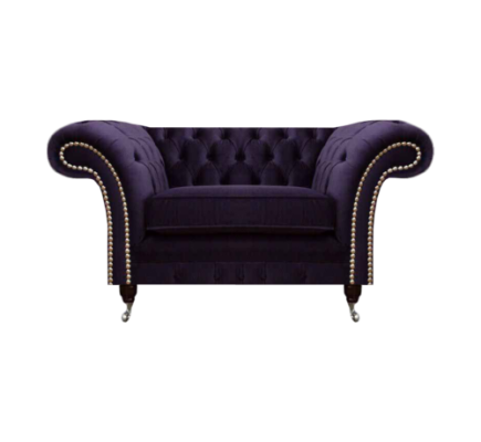 Sillón de sala de estar nuevo diseño de lujo Chesterfield tapicería textil.