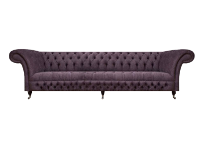 Sofá Chesterfield de tres plazas, sofás de salón, sofá de lujo morado con asiento acolchado.