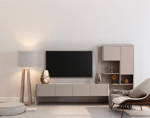 Conjunto completo de sala de estar: sofá de 3 plazas, mesa auxiliar, taburete, sillón (conjunto de 5 piezas)