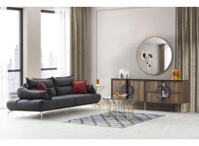 Conjunto elegante de sala de estar que consta de aparador y sofá de 3 plazas, 2 piezas.