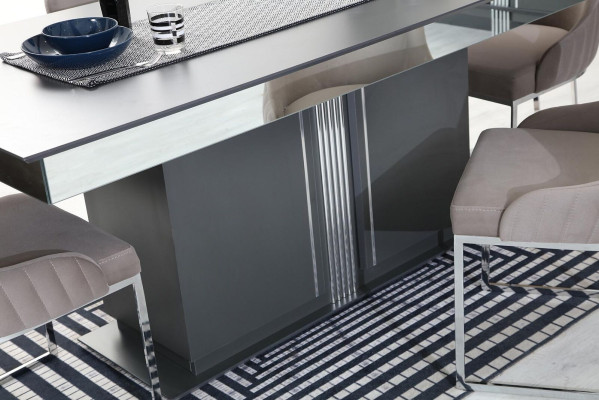 Muebles de comedor de diseñador - Mesa de comedor de lujo, sillas, aparador - Set de 7 piezas