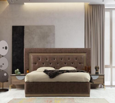 Cama 2x Mesitas de noche 3 piezas Juego de dormitorio Diseño Dormitorio de lujo Nuevo