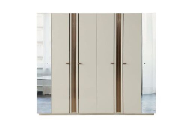 Armario de ropa de madera beige Diseño de armario para habitación de niños 6 puertas Novedad