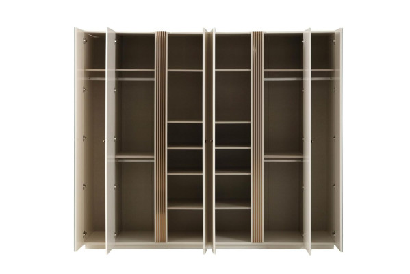 Armario de ropa de madera beige Diseño de armario para habitación de niños 6 puertas Novedad