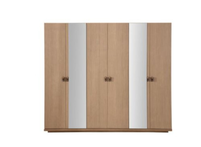 Armario beige de madera diseño armario dormitorio 6 puertas novedoso.