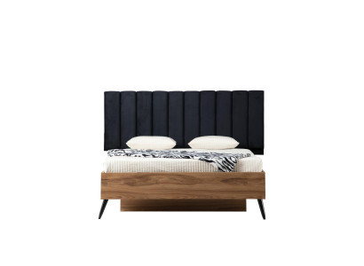 Estructura de cama de 180 x 200 cm de color marrón de madera para cama en dormitorio.